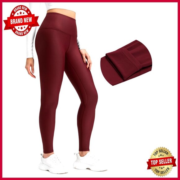 Pants - Fleece Lined Thermal Leggings 28" Inseam High Rise Workout Lounge